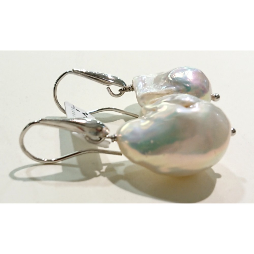 Orecchini perle scaramazze con gancio in argento