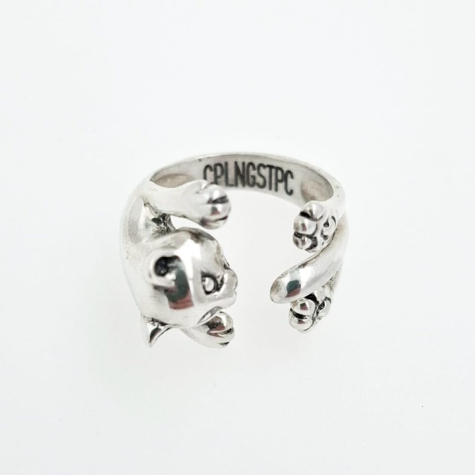 Anello Gatto in argento personalizzato con incisione