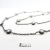 Collana lunga in argento 925 con zirconi rodiata nero