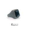 Anello puntinato con onice quadrato in argento