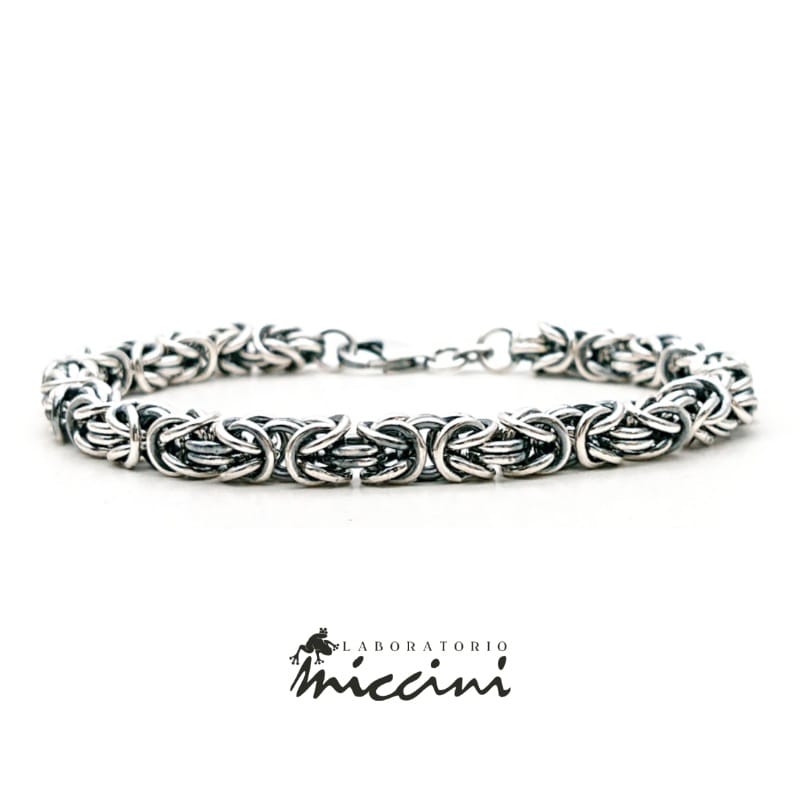 Bracciale in argento maglia bizantina