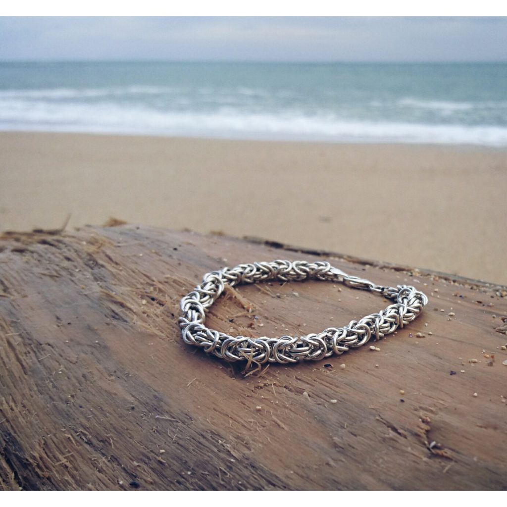 Bracciale maglia bizantina in argento