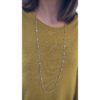 Collana lunga in argento con zirconi
