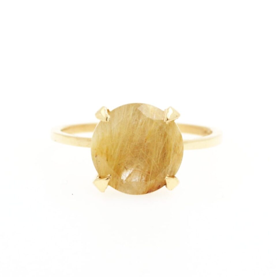 Anello con quarzo rutilato