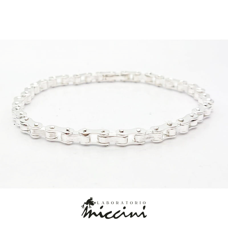 bracciale in argento 925 a catena di bicicletta