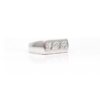 Anello rettangolare in argento con incisione di iniziali