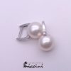 Orecchini con Perle in oro bianco con diamanti 