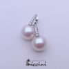 Orecchini con Perle in oro bianco con diamanti 