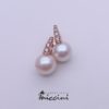 Orecchini con Perle in oro rosa con diamanti brown