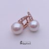 Orecchini con Perle in oro rosa con diamanti brown