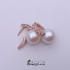 Orecchini con Perle in oro rosa con diamanti brown