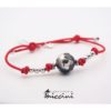Bracciale Mappamondo con cordino rosso 