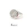 Anello chevalier da mignolo in argento con iniziale M incisa