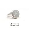 Anello chevalier da mignolo in argento con iniziale V incisa