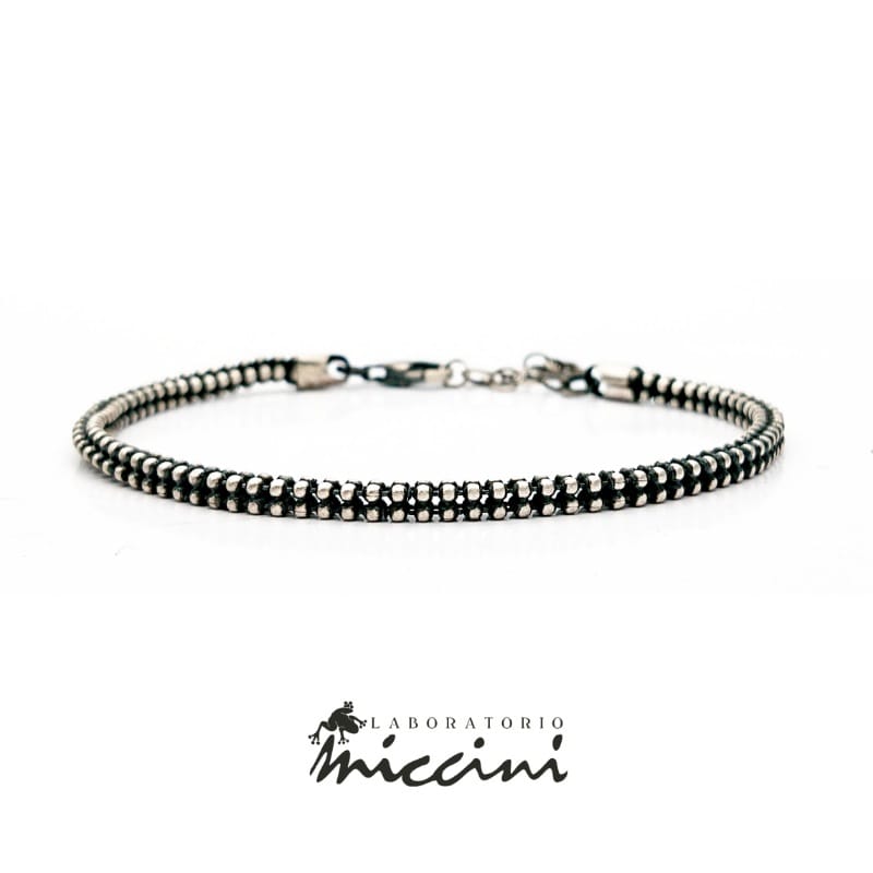 Bracciale catena brunita in argento da uomo