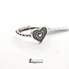 Anello cuore in argento brunito