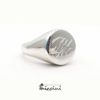 Anello Chevalier Rotondo In Argento con doppia iniziale incisa