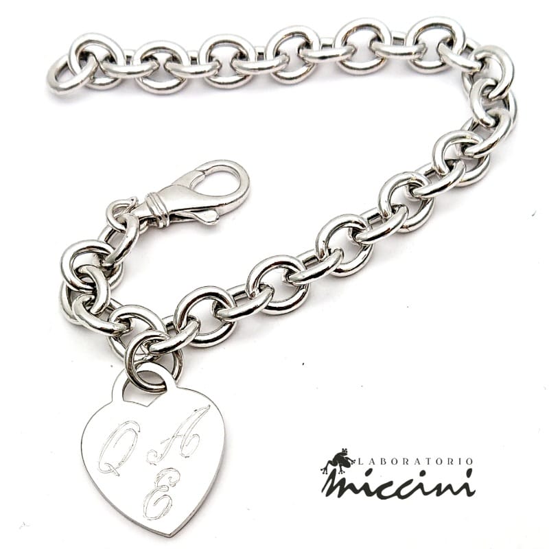 Bracciale con cuore a ciondolo personalizzabile