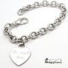 Bracciale con cuore a ciondolo personalizzato con incisione