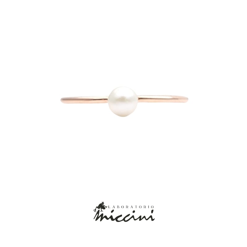 Anello Minimal Con Perla