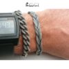 Bracciale treccia in argento indossato