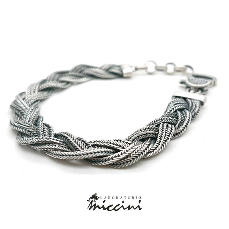 Bracciale treccia in argento