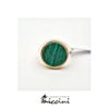 Anello malachite in argento dorato