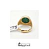 Anello malachite in argento dorato