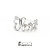 Anello con nome Ilaria in oro bianco con diamante