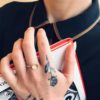 Anello "Cratere" in oro giallo con diamante