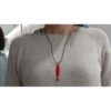 Collana pesce rosso con cordino nero