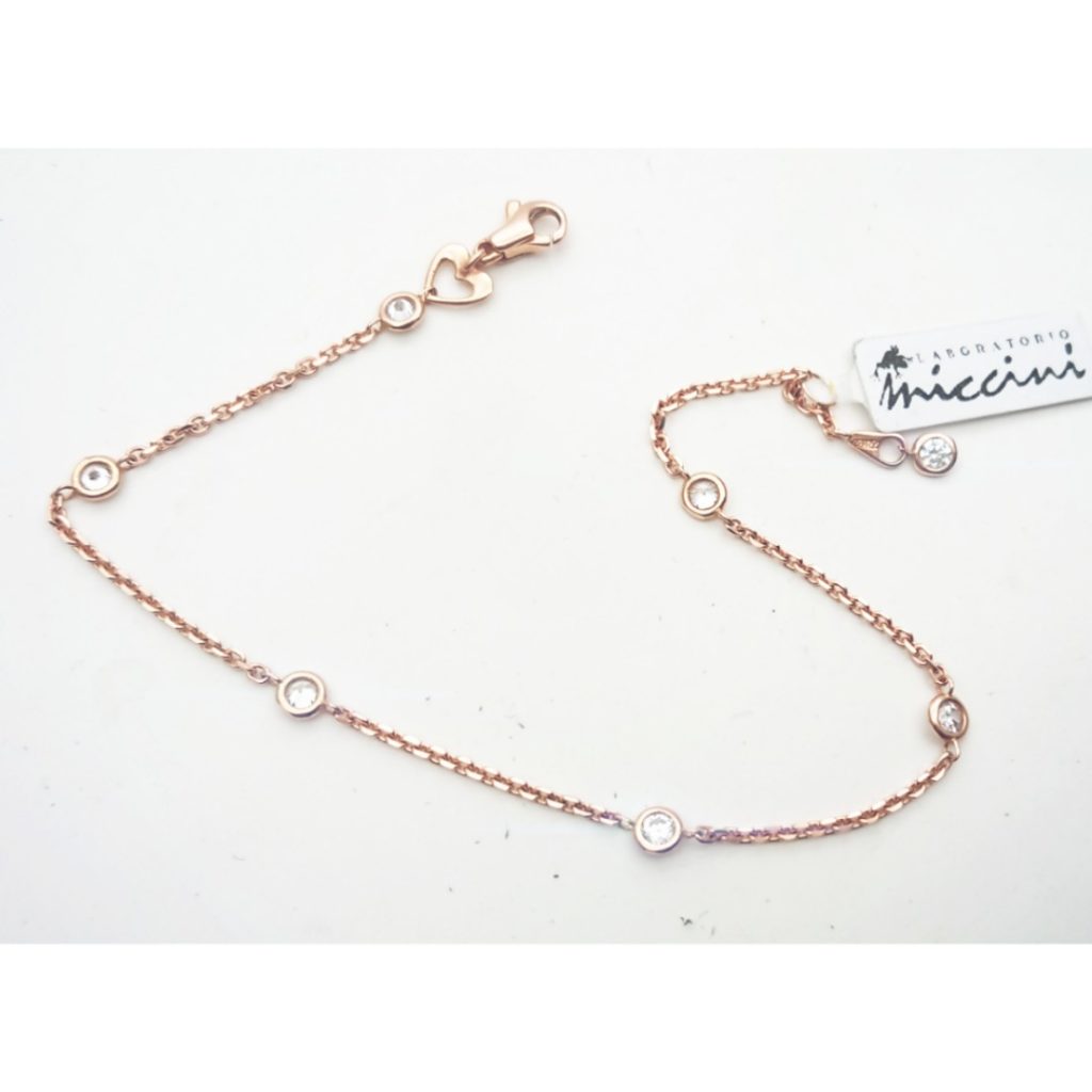 Bracciale  in oro rosa con zirconi
