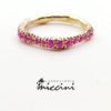 anello oro rosa e rubini