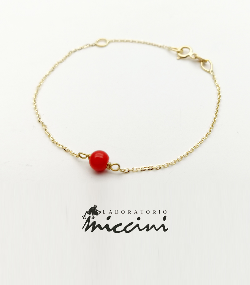 bracciale battesimo con corallo