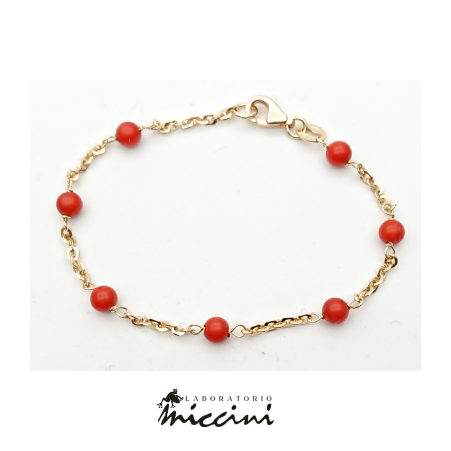 Bracciale oro e coralli