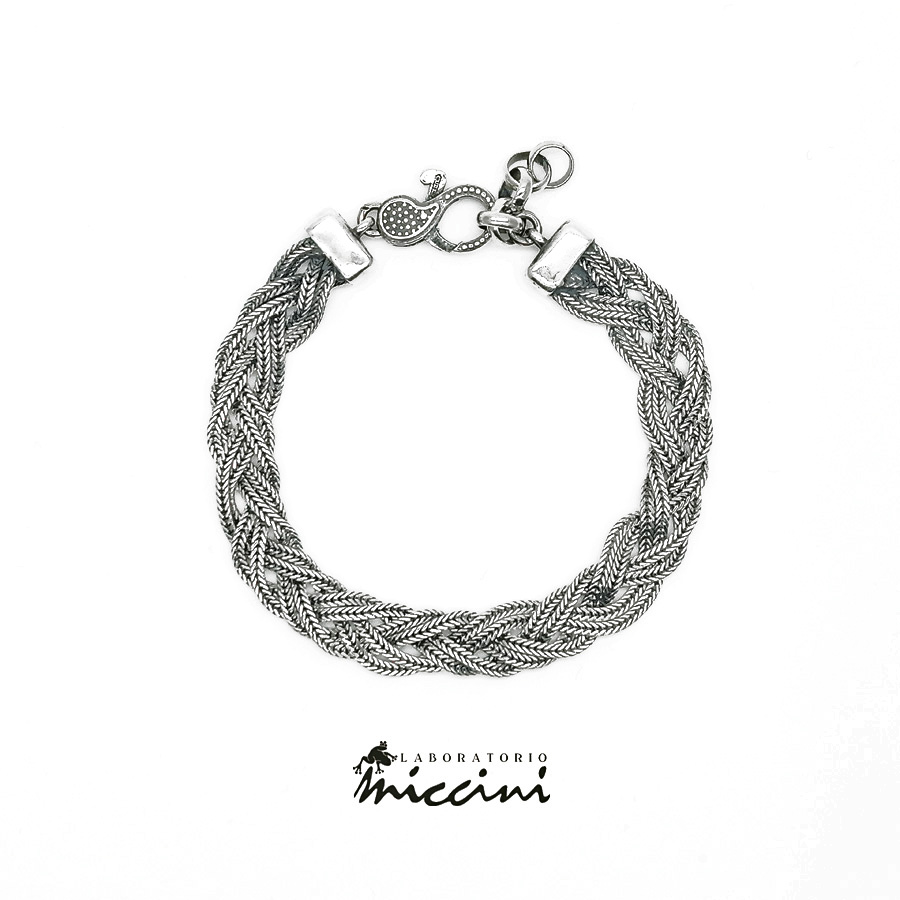 bracciale treccia argento