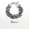 Bracciale treccia in argento brunito