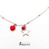 Collana stella e cuore in argento rosato