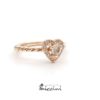 Anello cuore con diamanti champagne in oro rosa