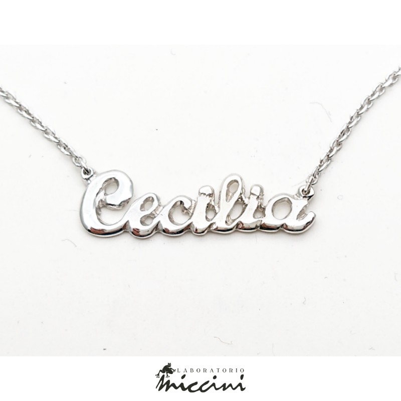 Collana con nome fatta a mano in argento