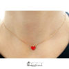 Collana cuore rosso in argento rosato