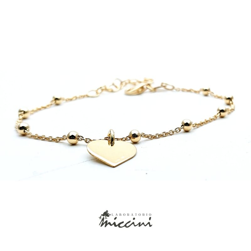 Bracciale con cuore personalizzabile con iniziale