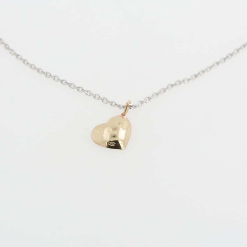 Collana con cuore in oro personalizzabile con incisione, retro