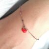 Bracciale con ciondolo a cuore in argento rosa