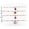 Bracciale con charms colorati in argento rosa
