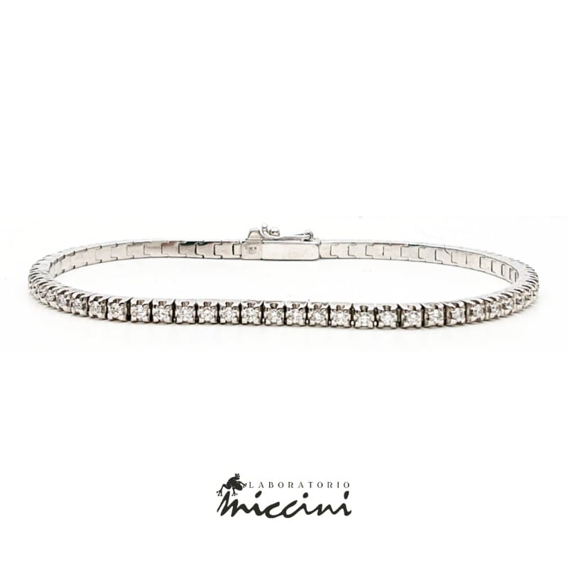 Bracciale tennis in oro bianco con diamanti