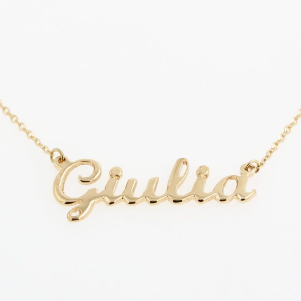 Collana con Nome Giulia in Oro giallo fatta a mano
