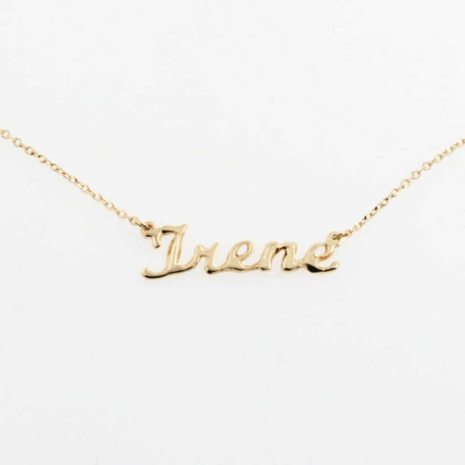 Collana con Nome Irene in Oro giallo fatta a mano