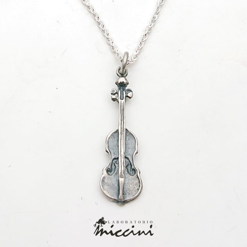 Collana con violino in argento