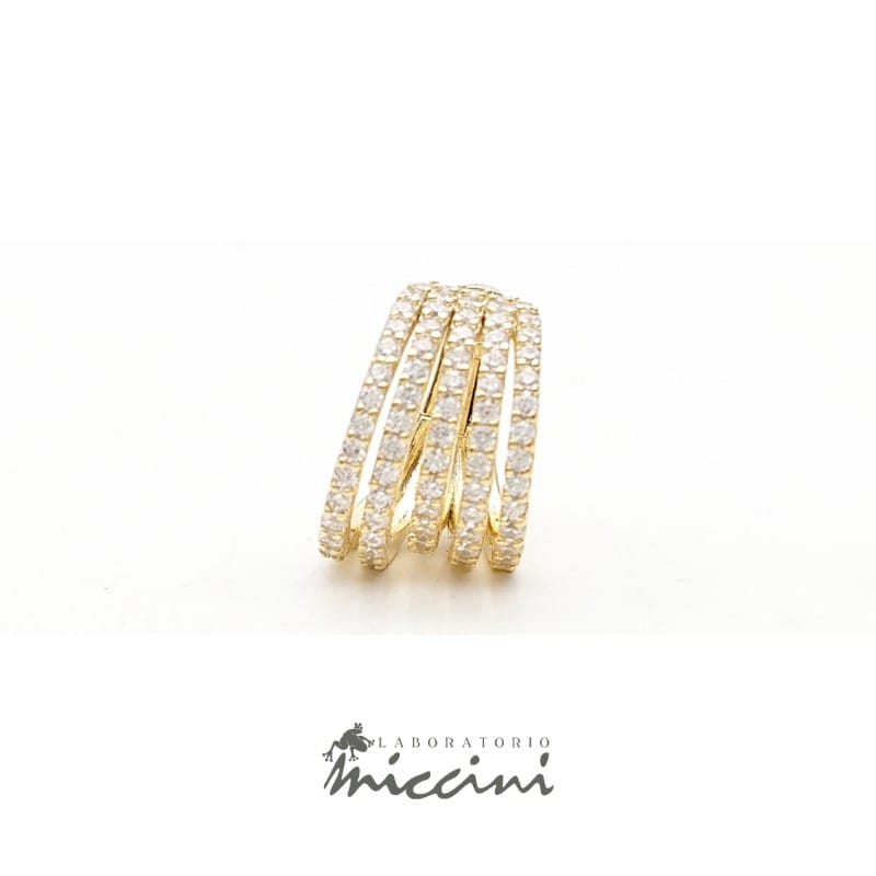 Orecchino Ear cuff in argento dorato con zirconi